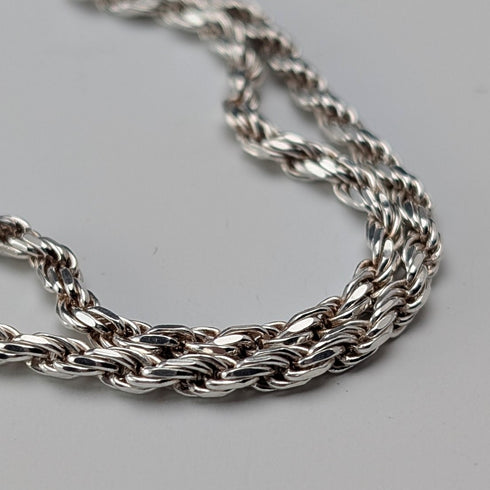 British vintage sterling silver twisted chain necklace 90cm 22.3g Milor